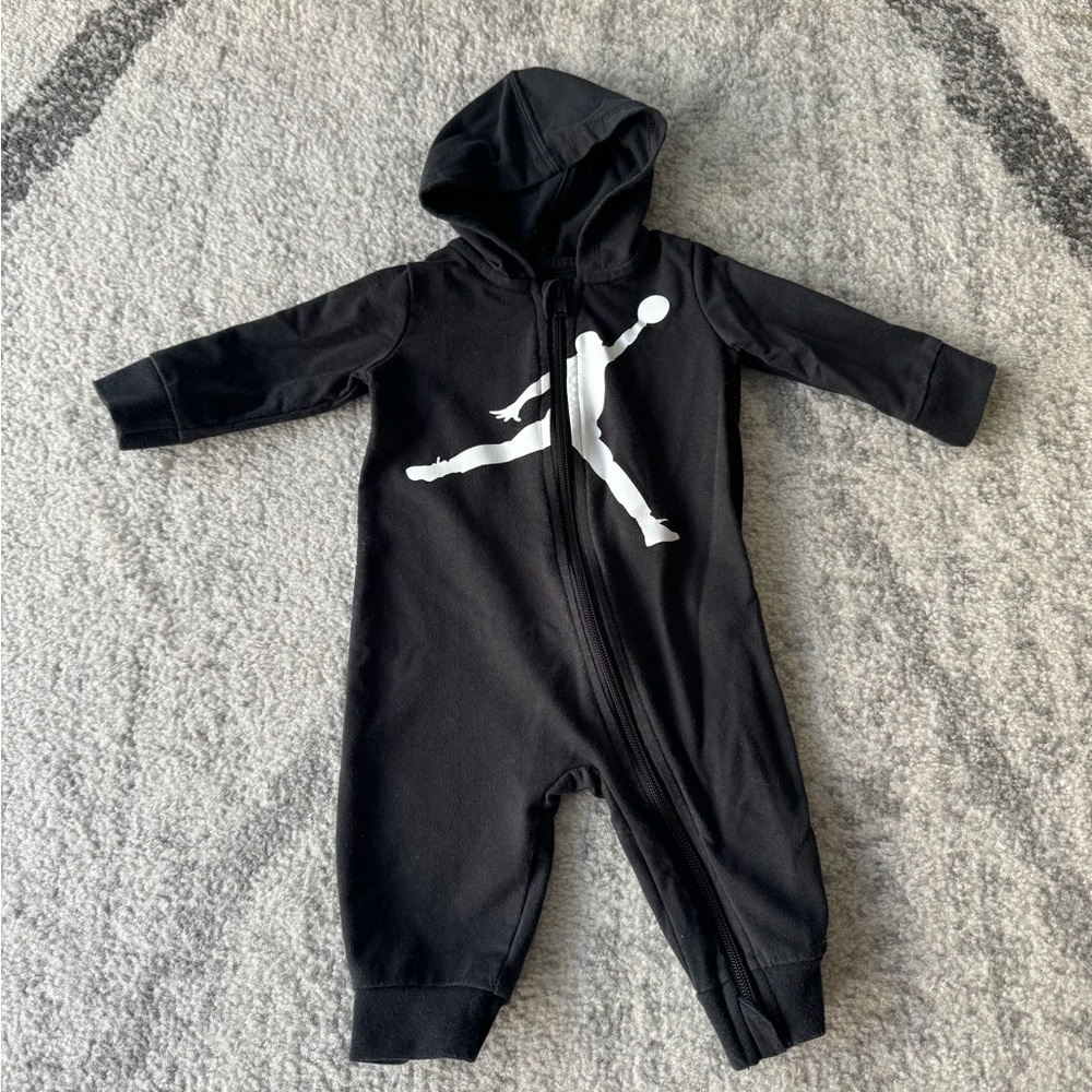 Jordan Black Hooded Kids One Piece